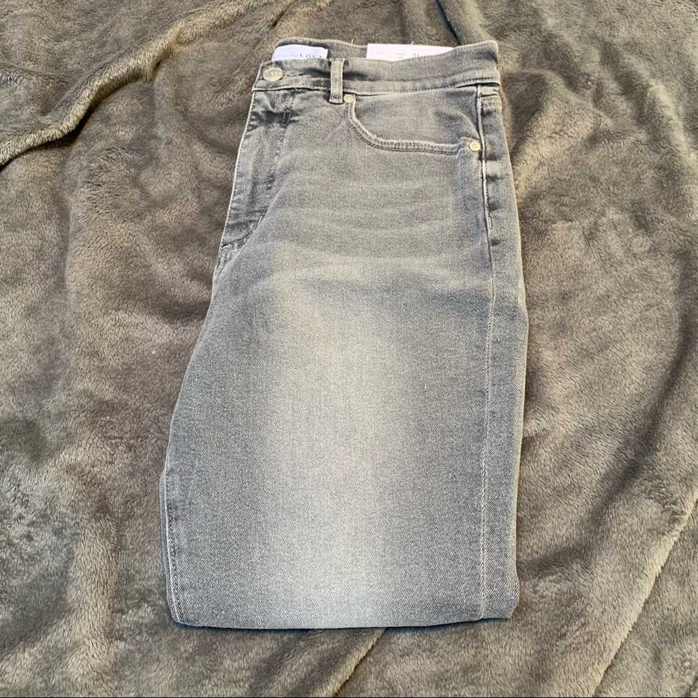 LOFT Grey High Waist Skinny Ankle Jeans